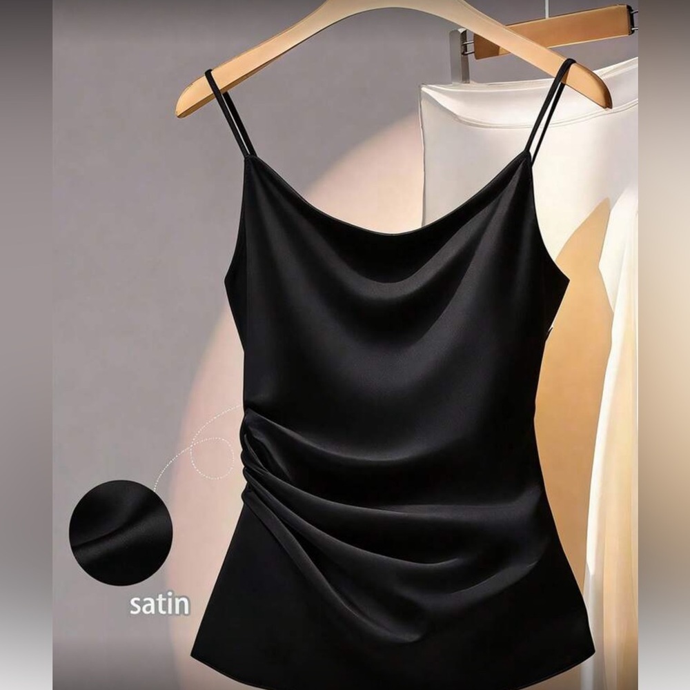 Elegant Black Satin Camisole